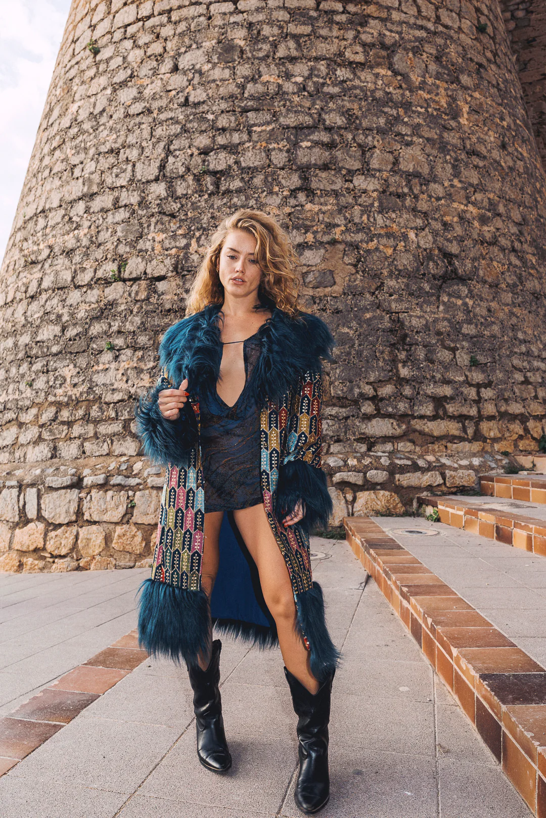 The Royal Embroidered Duchess coat - Dark Blue - Image 8