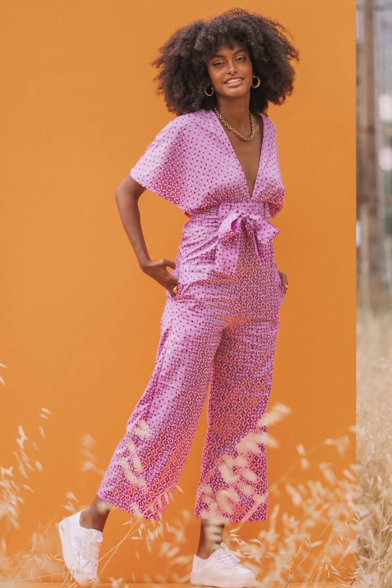 TINA Pink Ankle Length Jumpsuit - Image 3