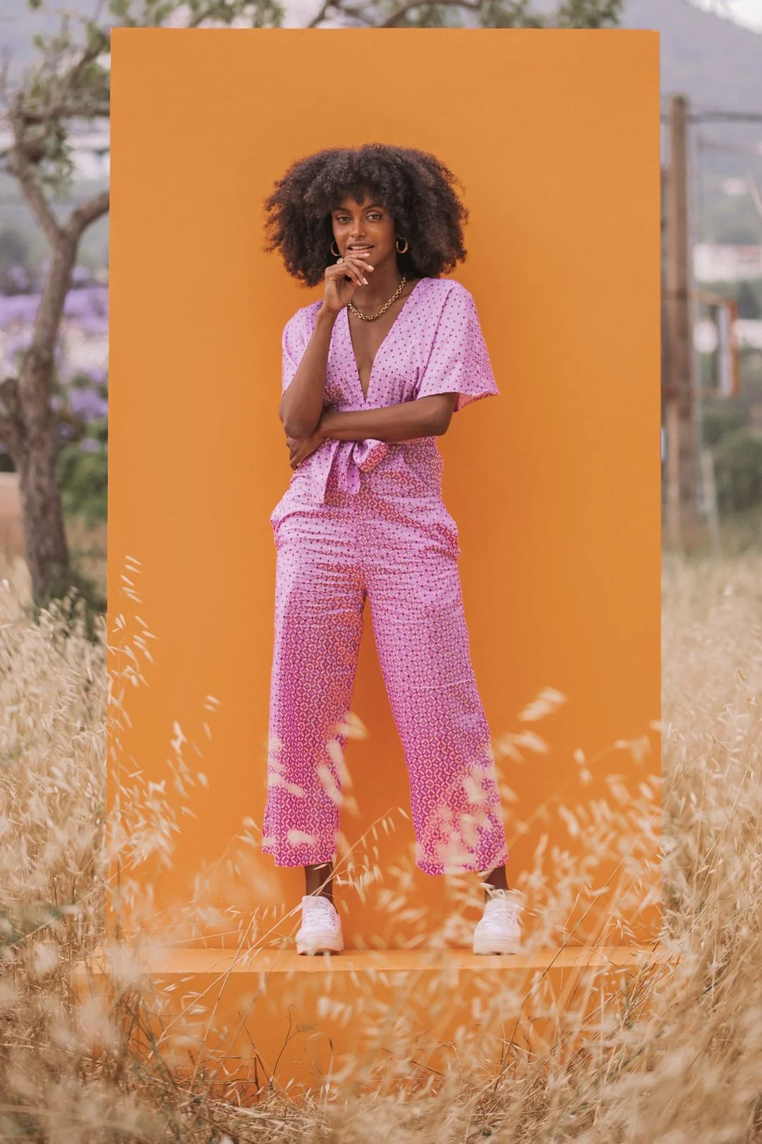 TINA Pink Ankle Length Jumpsuit - Image 6