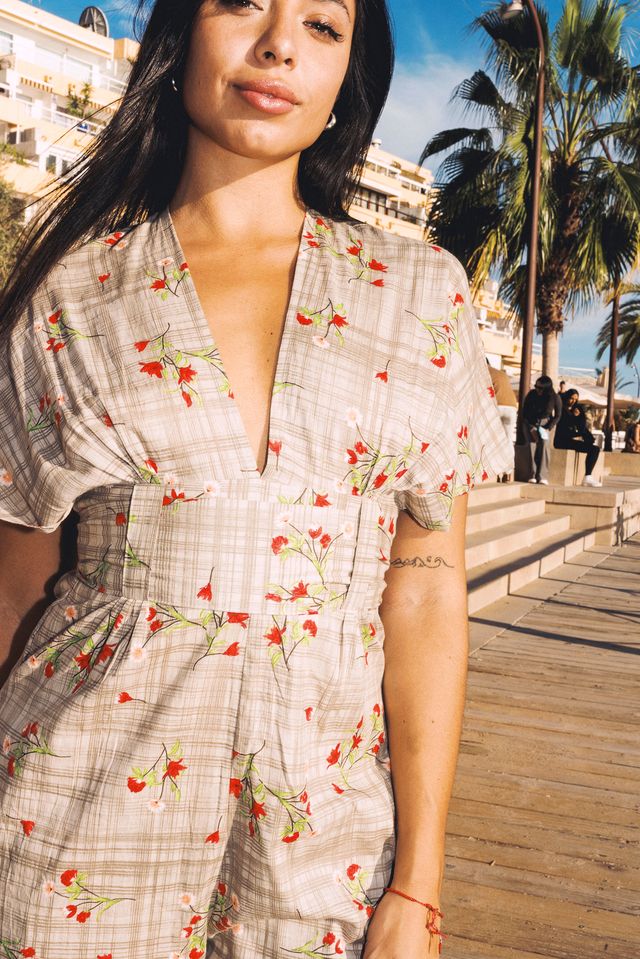 TINA Jumpsuit Green check rose - Image 5