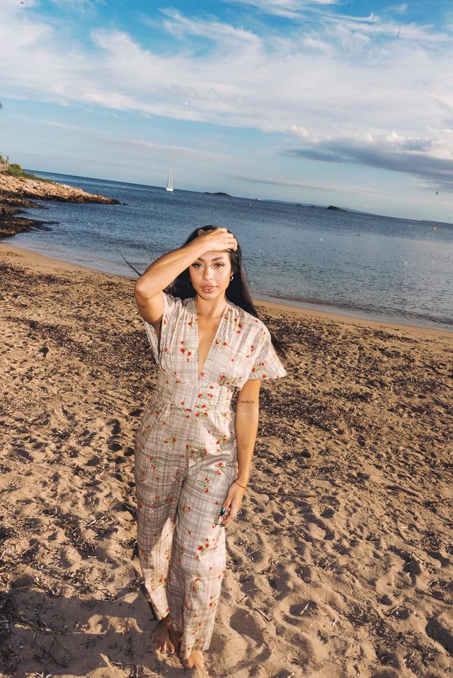 TINA Jumpsuit Green check rose - Image 6