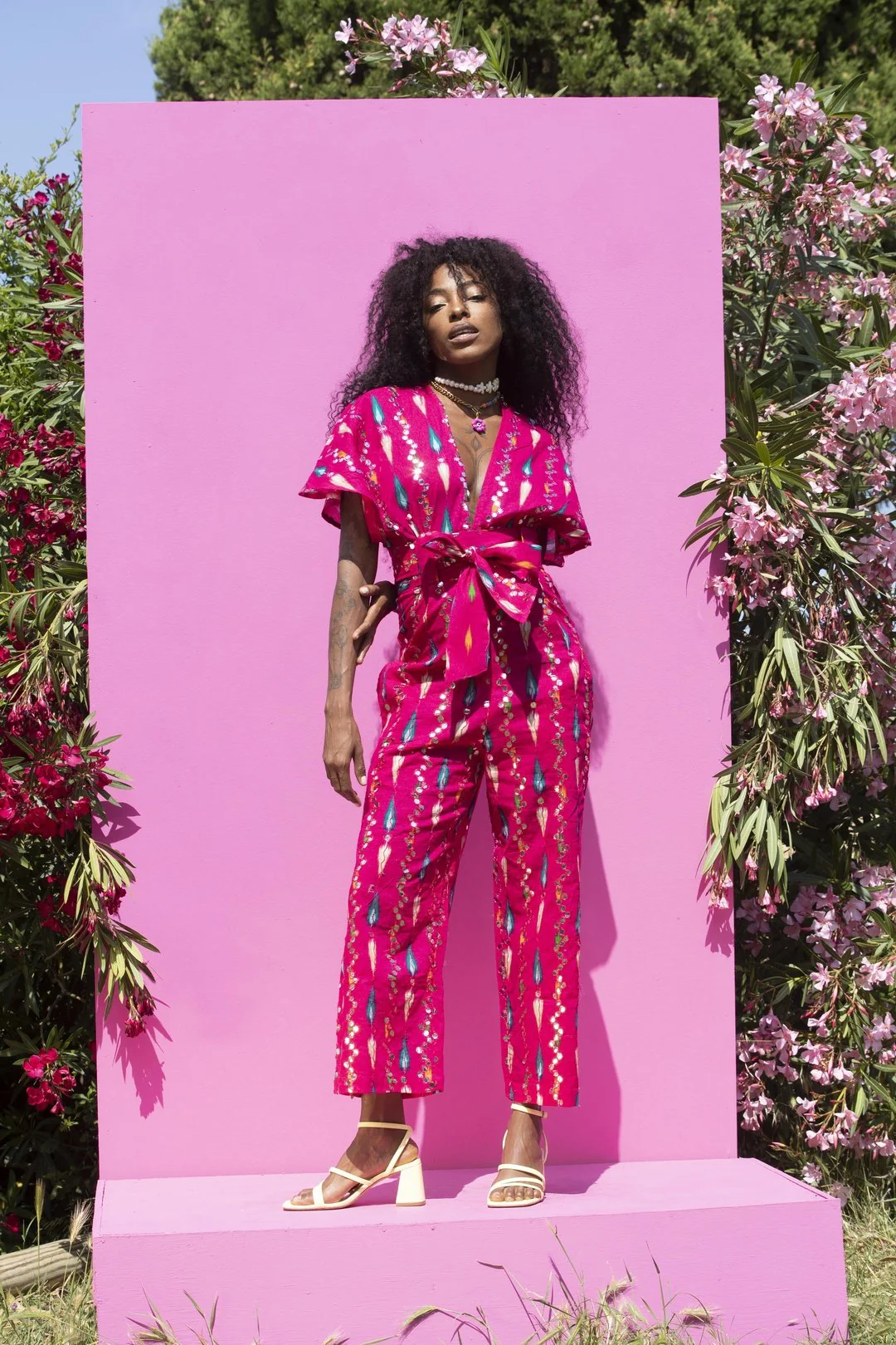 TINA Jumpsuit Hot Pink Mirror - Image 2