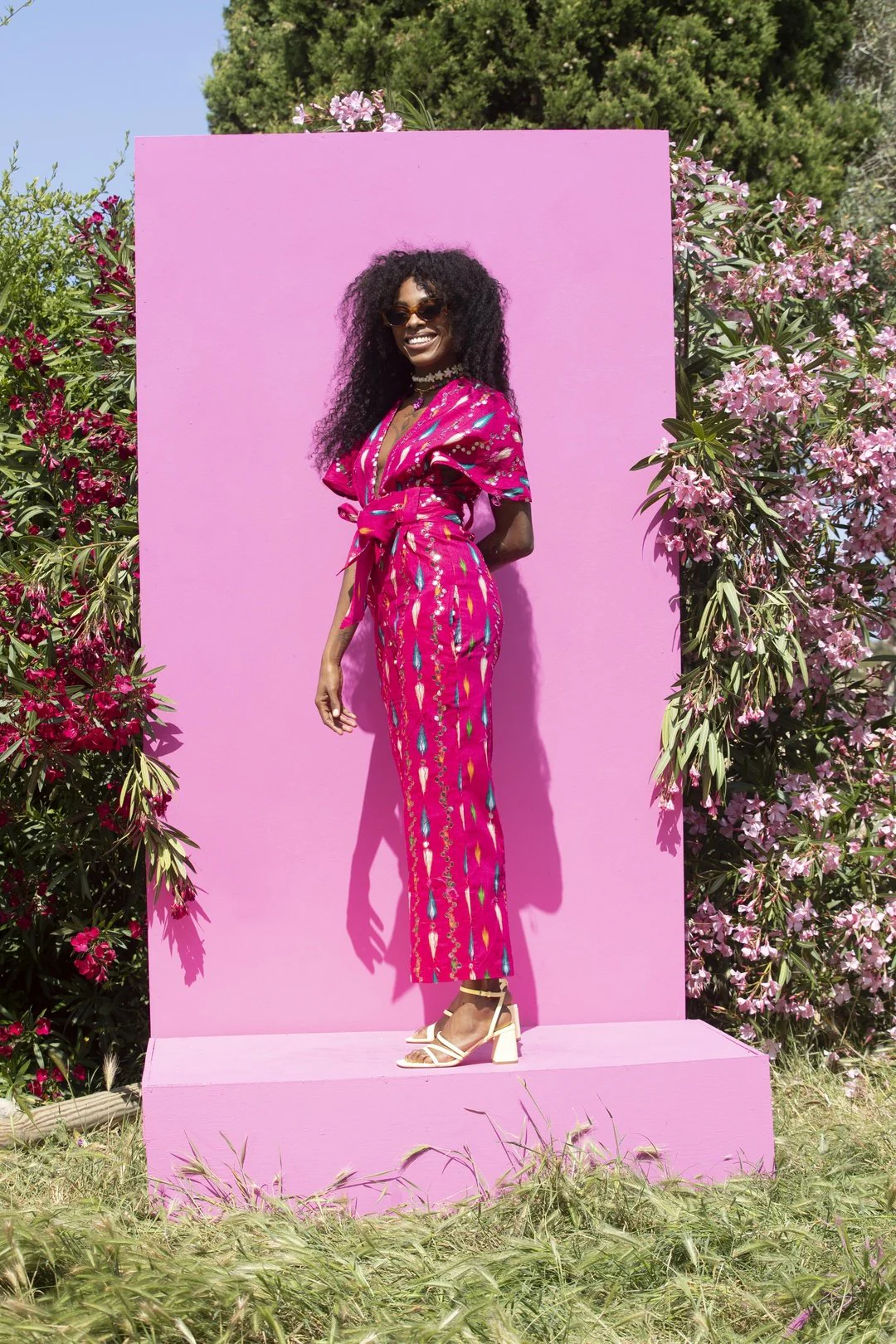 TINA Jumpsuit Hot Pink Mirror - Image 3