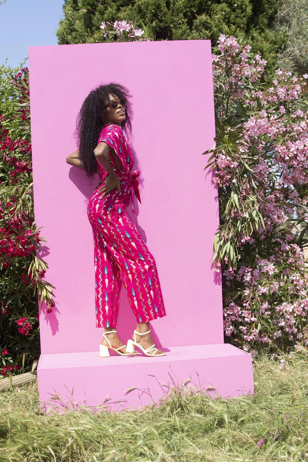 TINA Jumpsuit Hot Pink Mirror - Image 7