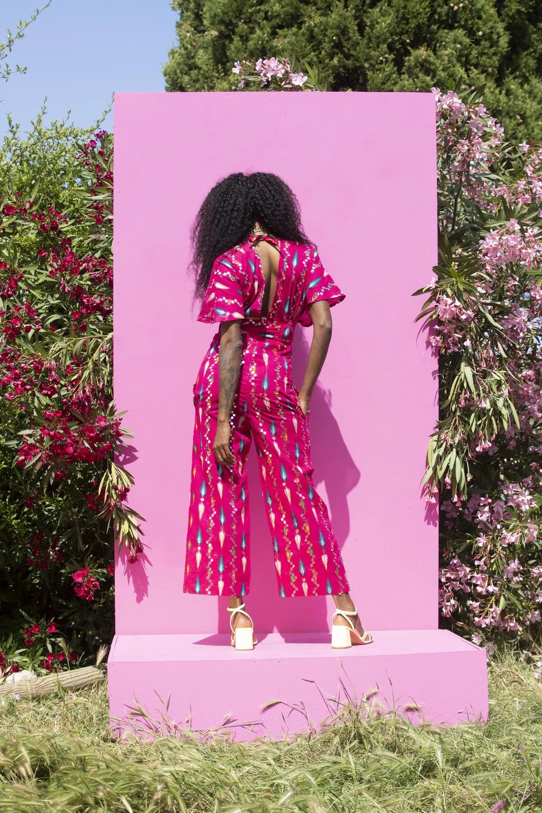 TINA Jumpsuit Hot Pink Mirror - Image 9