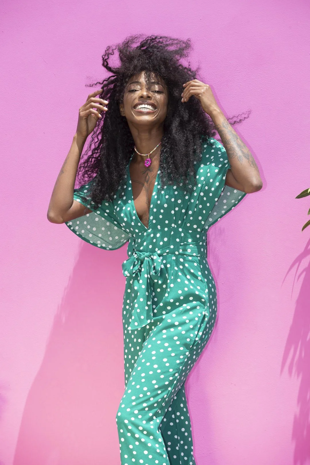 TINA Jumpsuit Jade polkadot - Image 12