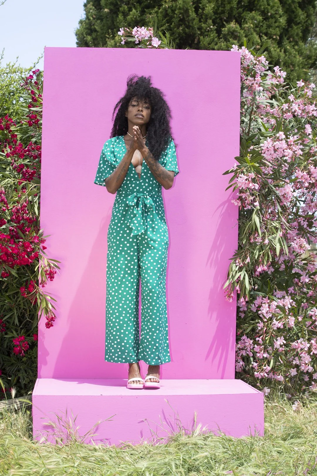 TINA Jumpsuit Jade polkadot - Image 2