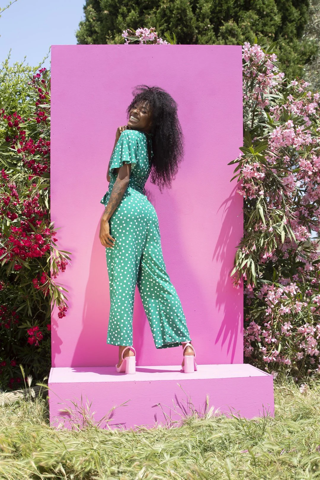 TINA Jumpsuit Jade polkadot - Image 8