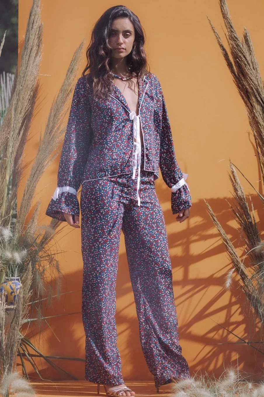 EDITH Floral Print Straight Leg Trousers