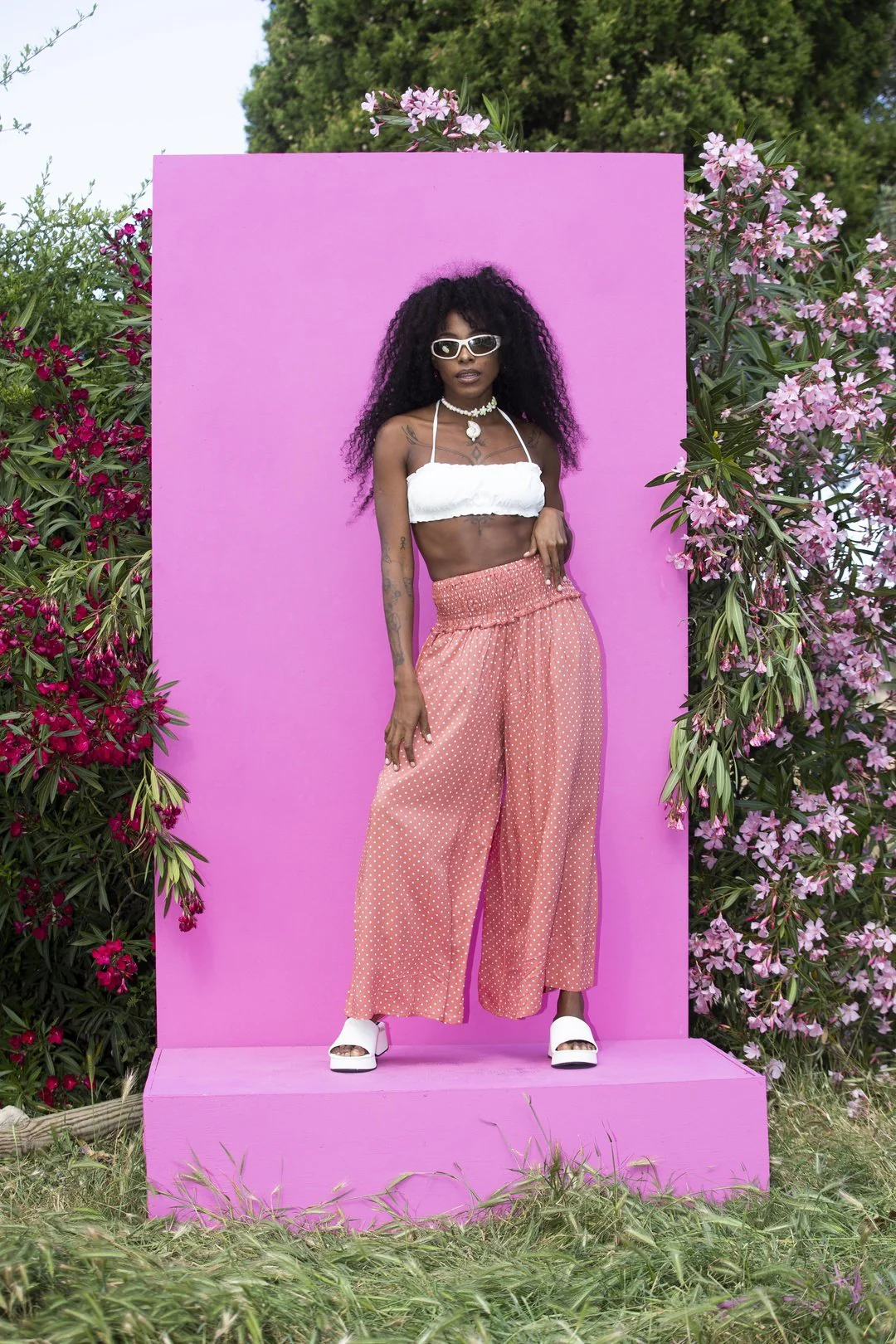 Wide Boi Pants - Peach Polka Dot - Image 2