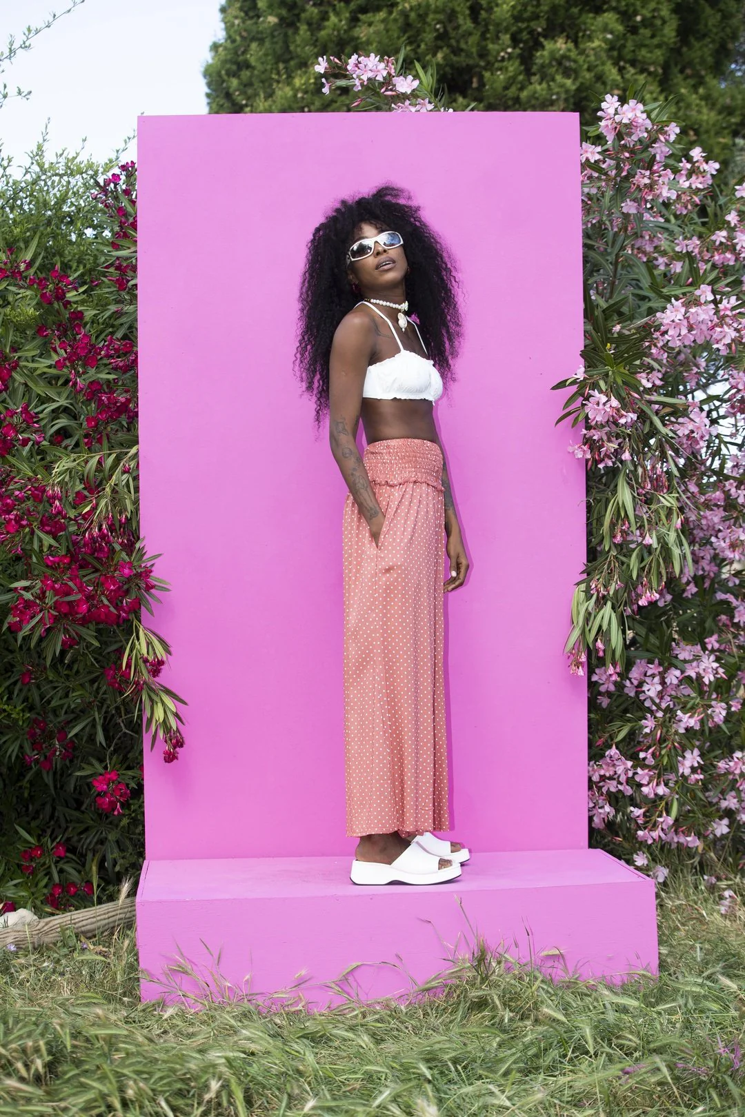 Wide Boi Pants - Peach Polka Dot - Image 3