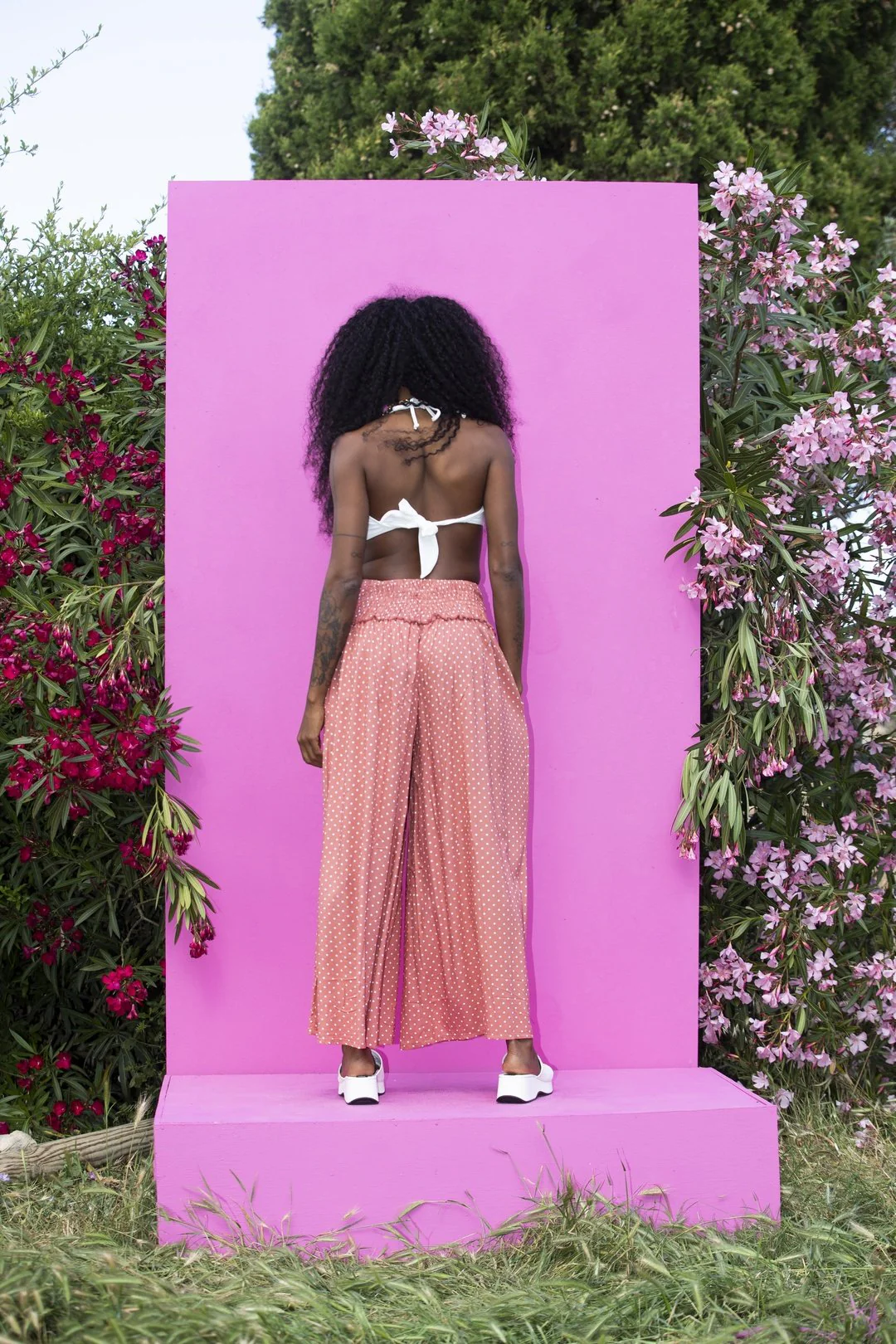 Wide Boi Pants - Peach Polka Dot - Image 4