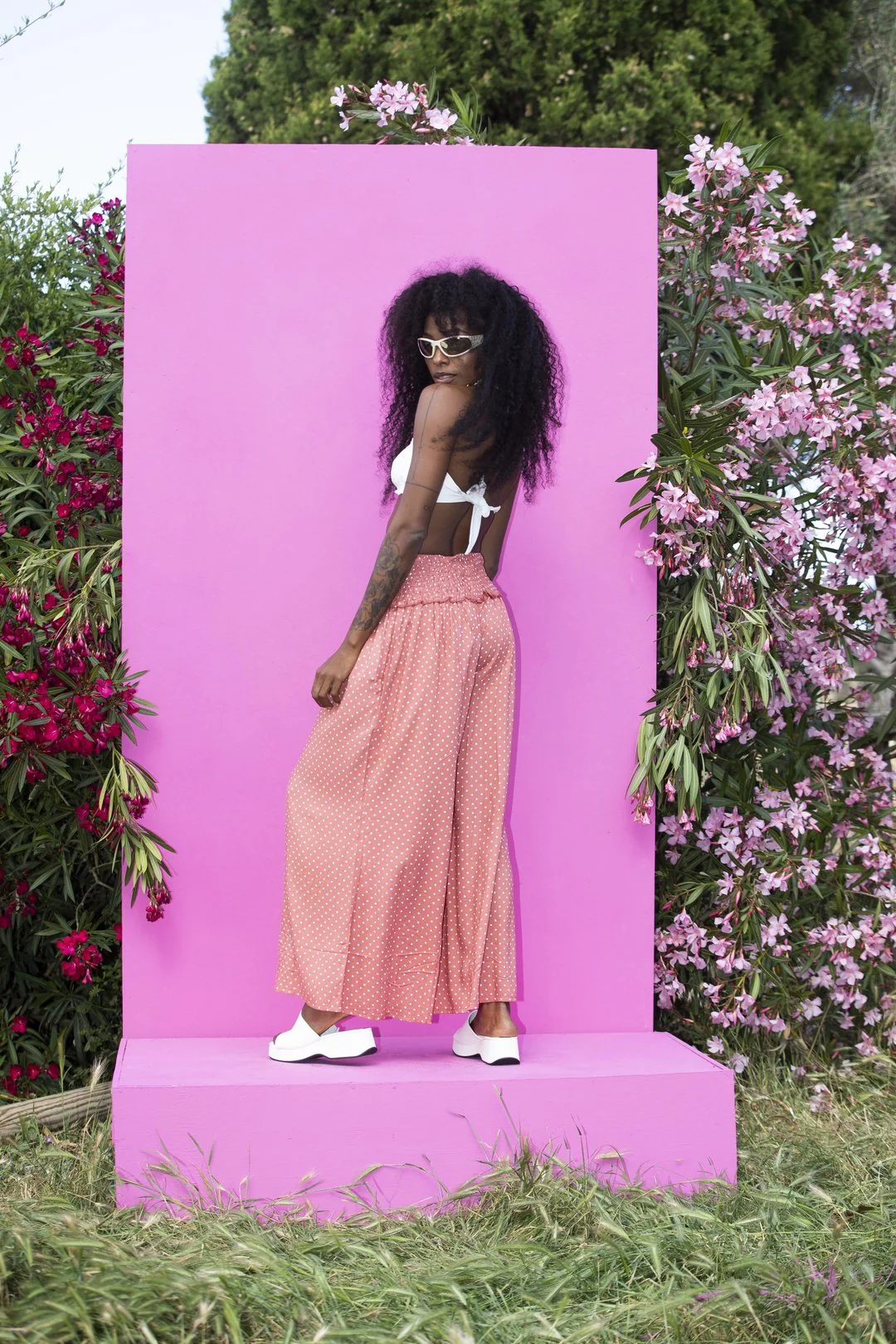 Wide Boi Pants - Peach Polka Dot - Image 6